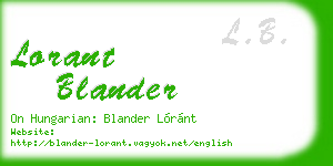 lorant blander business card