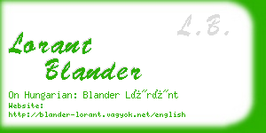 lorant blander business card
